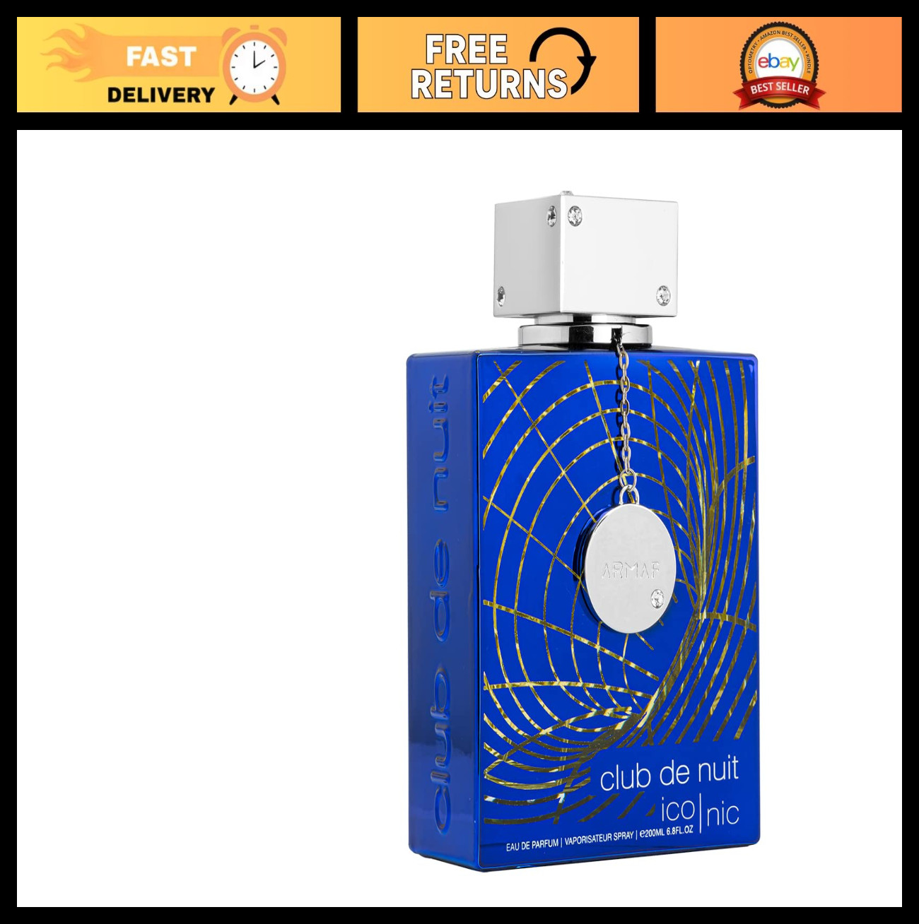 Men’s Iconic Blue EDP Spray – 6.8 oz Fragrance, Long-Lasting, Fresh Scent