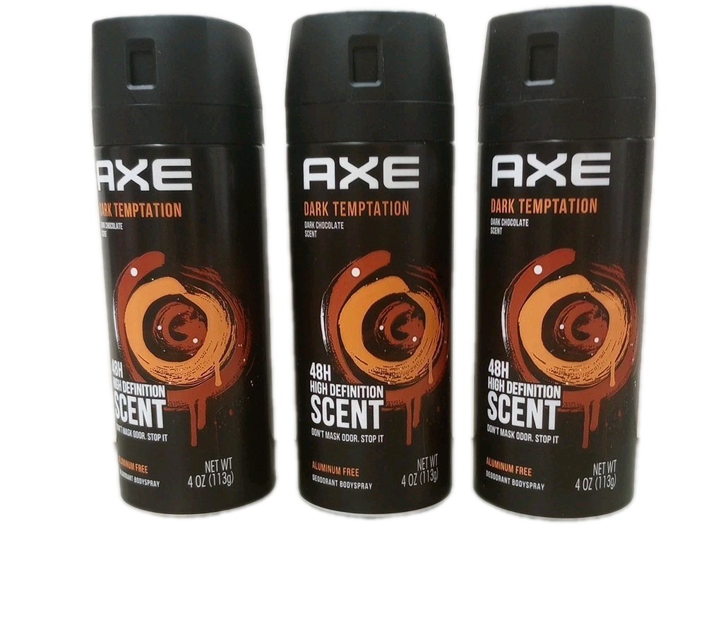 AXE Dark Temptation All Day Fresh Deodorant Body Spray 4oz Each ( 3PK)