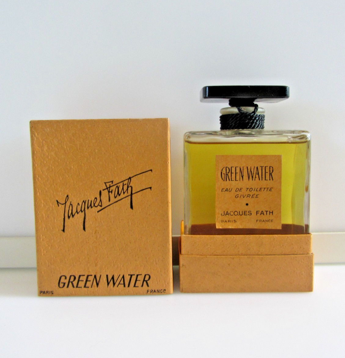 Vintage 50s Green Water Jacques Fath Eau de Toilette Splash SEALED Bottle ?125ml