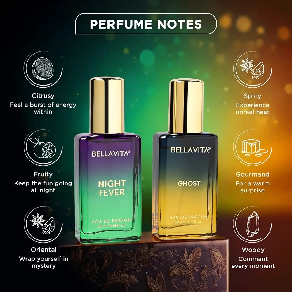 BELLAVITA | Long Lasting Perfume Men GHOST & NIGHT FEVER EDP 2x20ml Fragrances