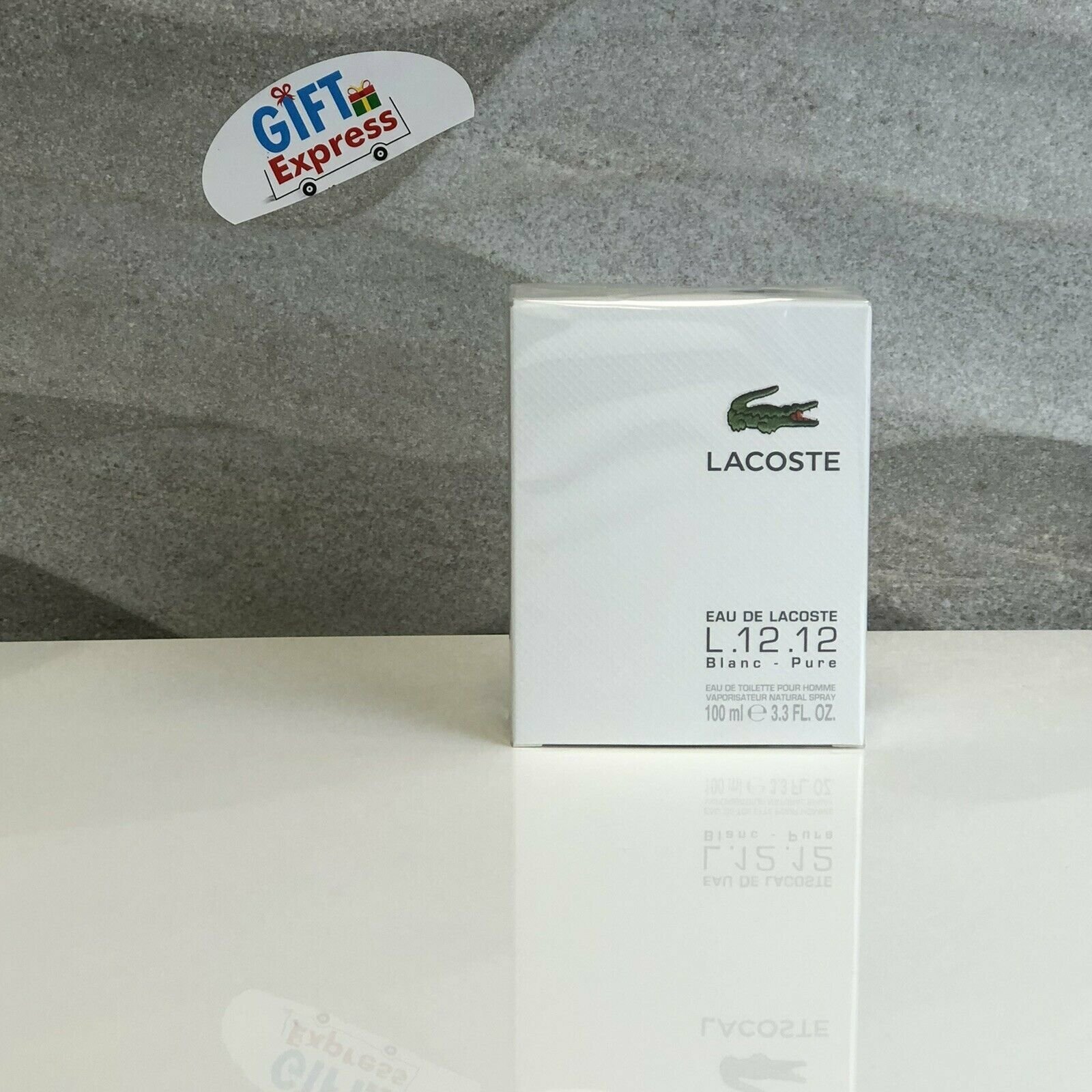 Eau de LACOSTE L.12.12 BLANC PURE cologne 3.4 / 3.3 oz EDT MEN NEW IN BOX