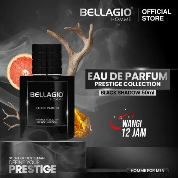 Bellagio Black Shadow 50ml Men’s Perfume 12+ Hours Long Lasting Fragrance