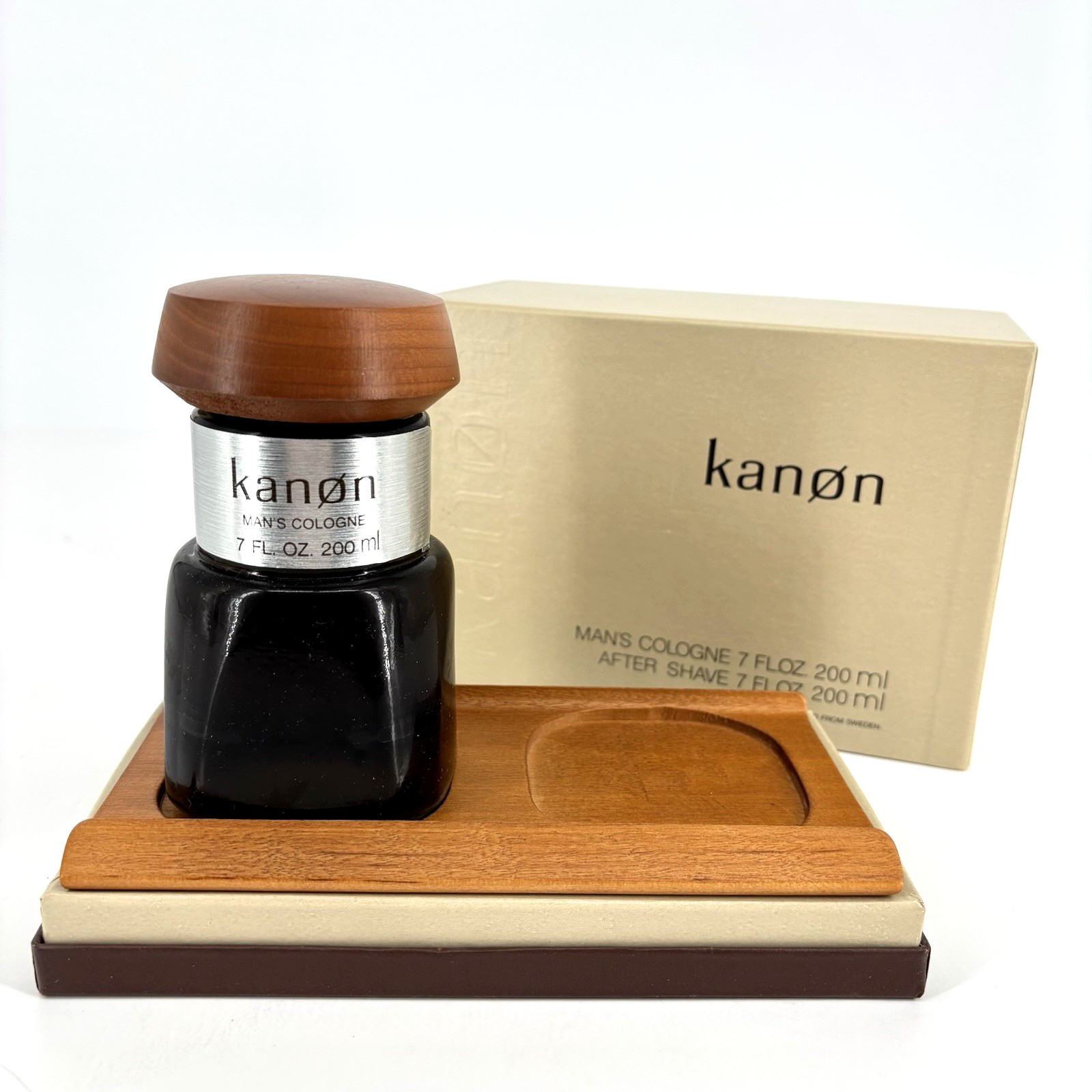 Kanon Man’s Cologne 7 fl oz WOOD CAP AND WOOD TRAY • New In Original Boxes