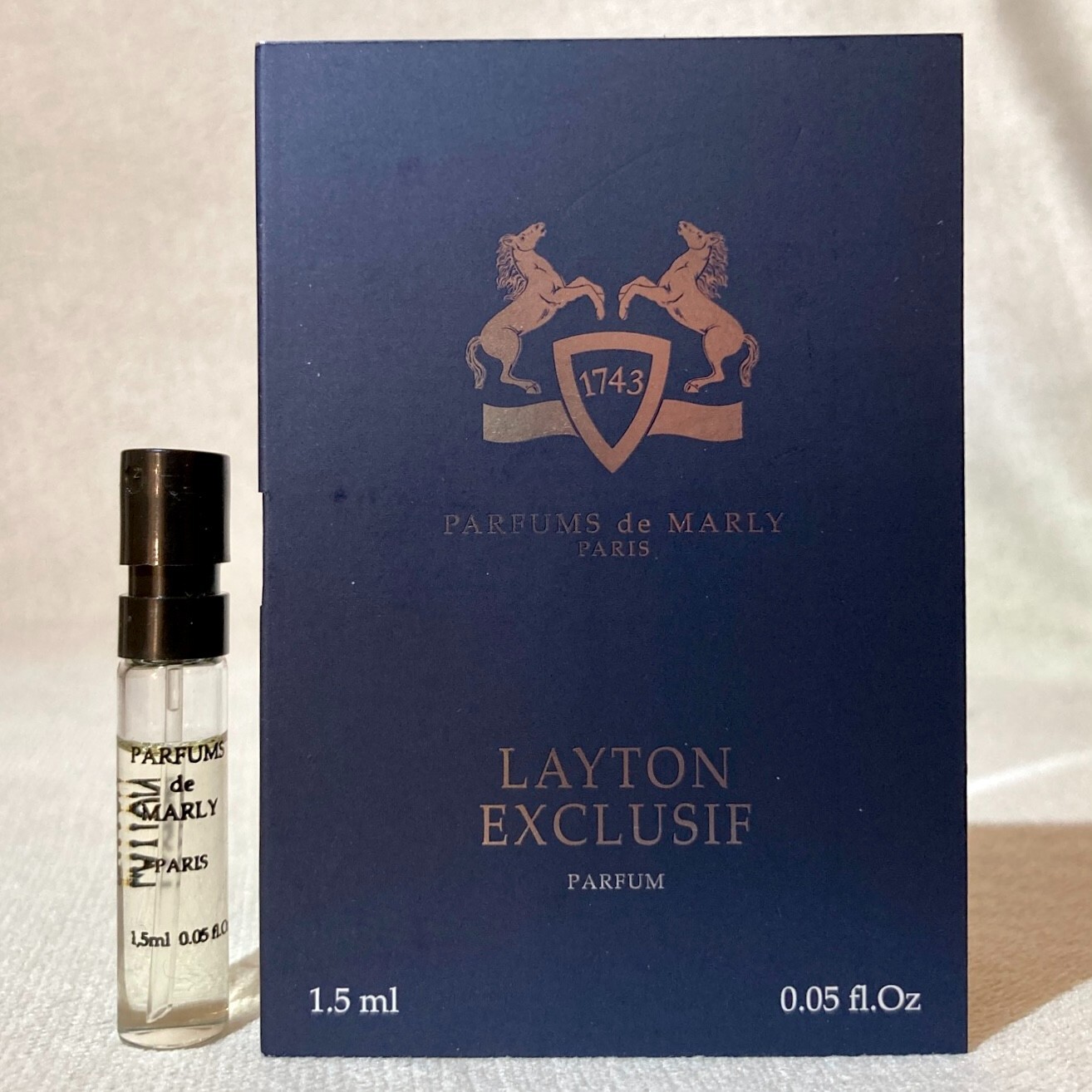 Parfums De Marly Layton Exclusif Parfum Sample Spray .05oz, 1.5ml New in Card