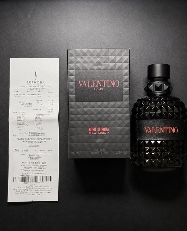 Premium Men’s Fragrance EDT 3.4oz Black Studded Bottle with Box & Receipt