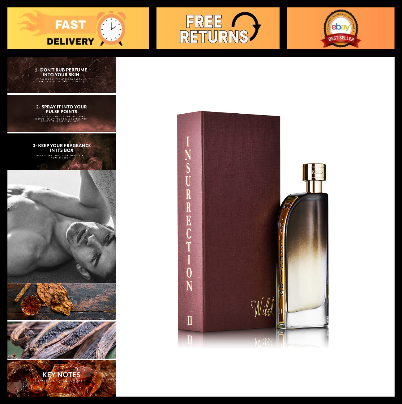 Insurrection Wild Eau de Parfum 3.0 fl. oz. | Long-Lasting Fragrance for Men