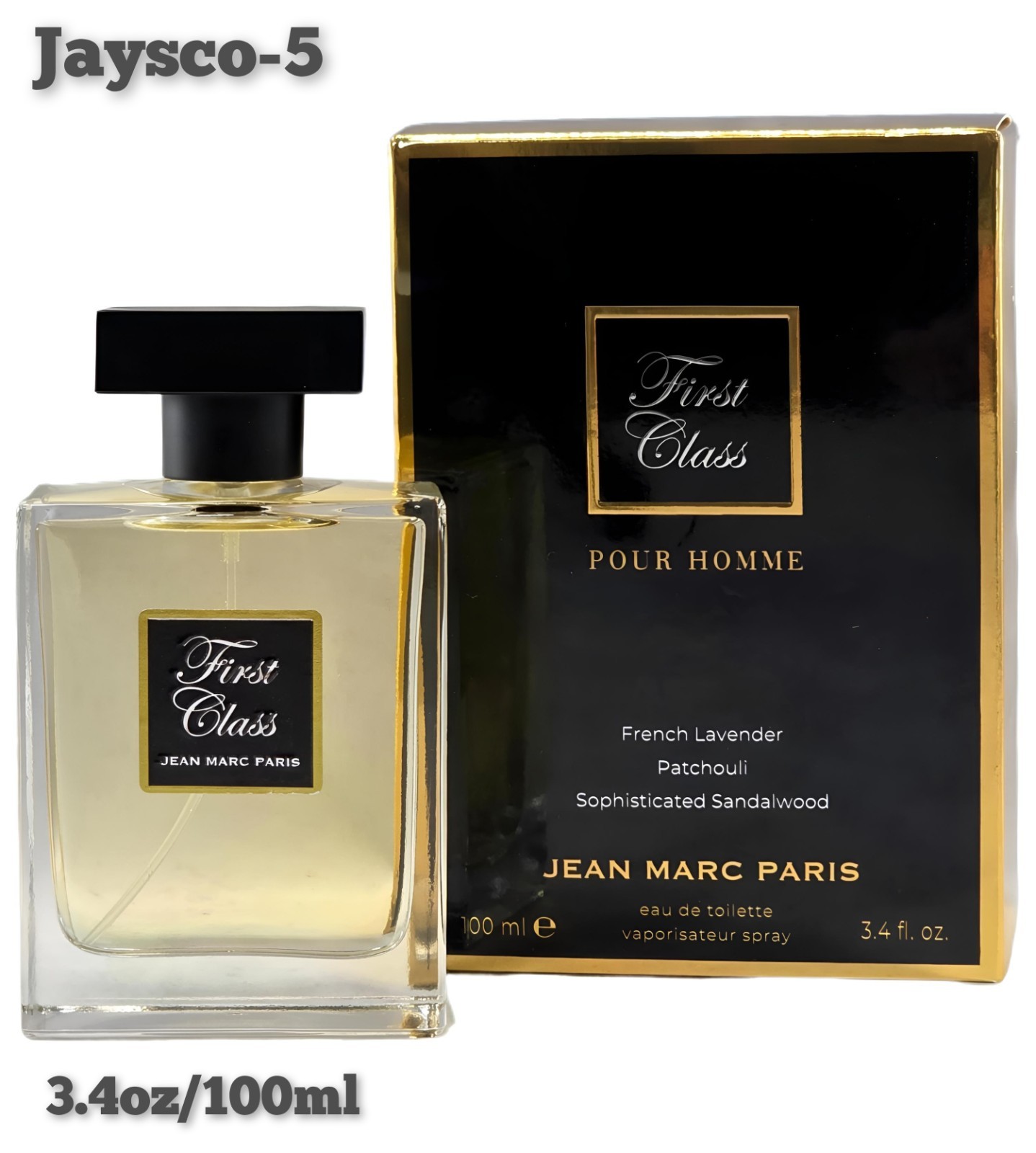 Jean Marc Paris FIRST CLASS Pour Homme Eau De Toilette EDT 3.4 Oz 100 mL For Men