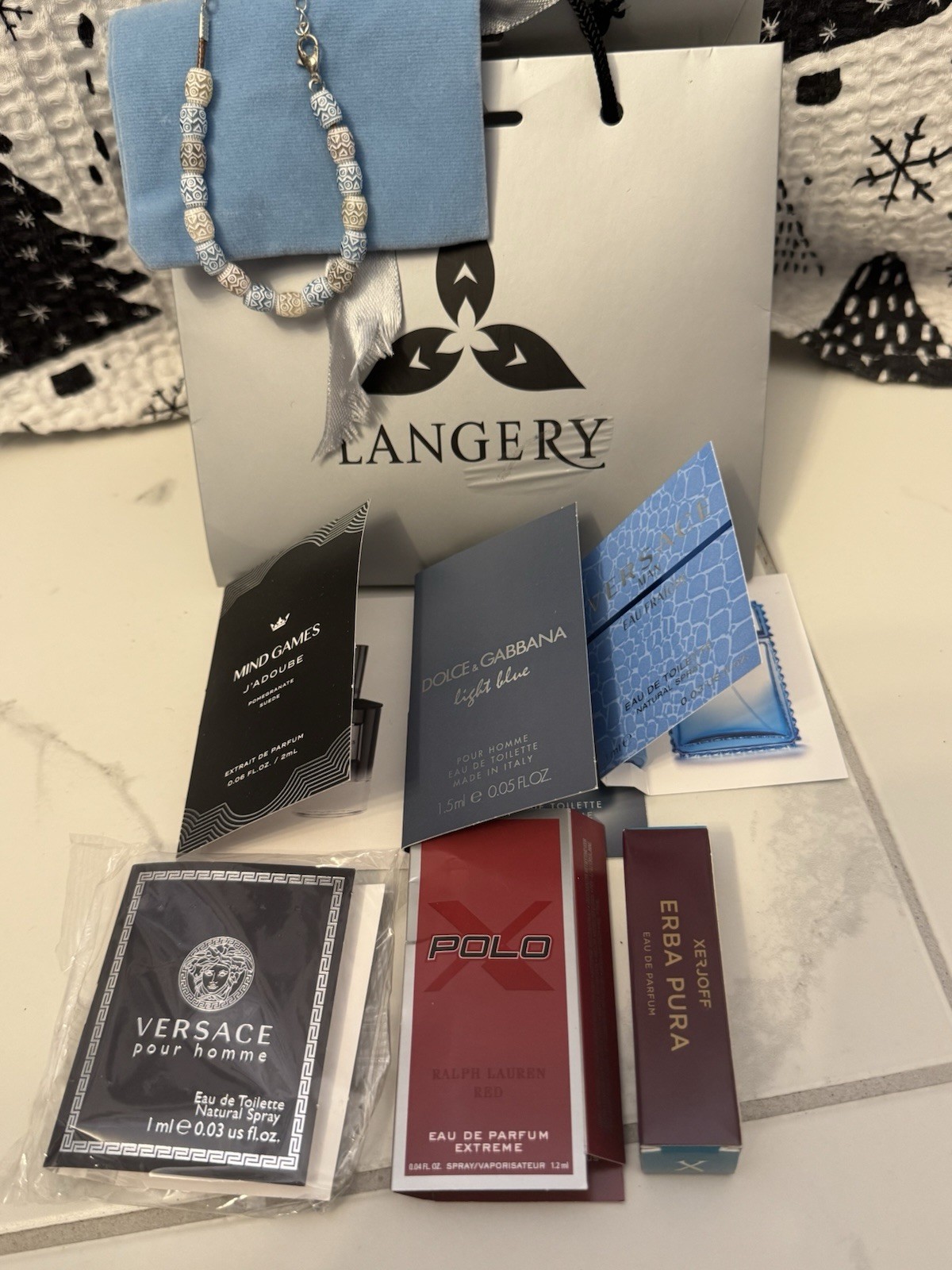 Men’s Designer Fragrance Sample Gift Set Xerjoff Mind Games Versace Prada D&G