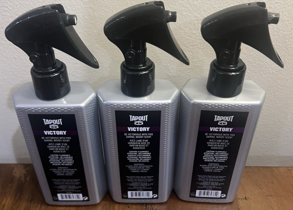Lot of 3 Tapout Victory Men’s Body Spray 8.0 Oz WWE Official Fragrance John Cena