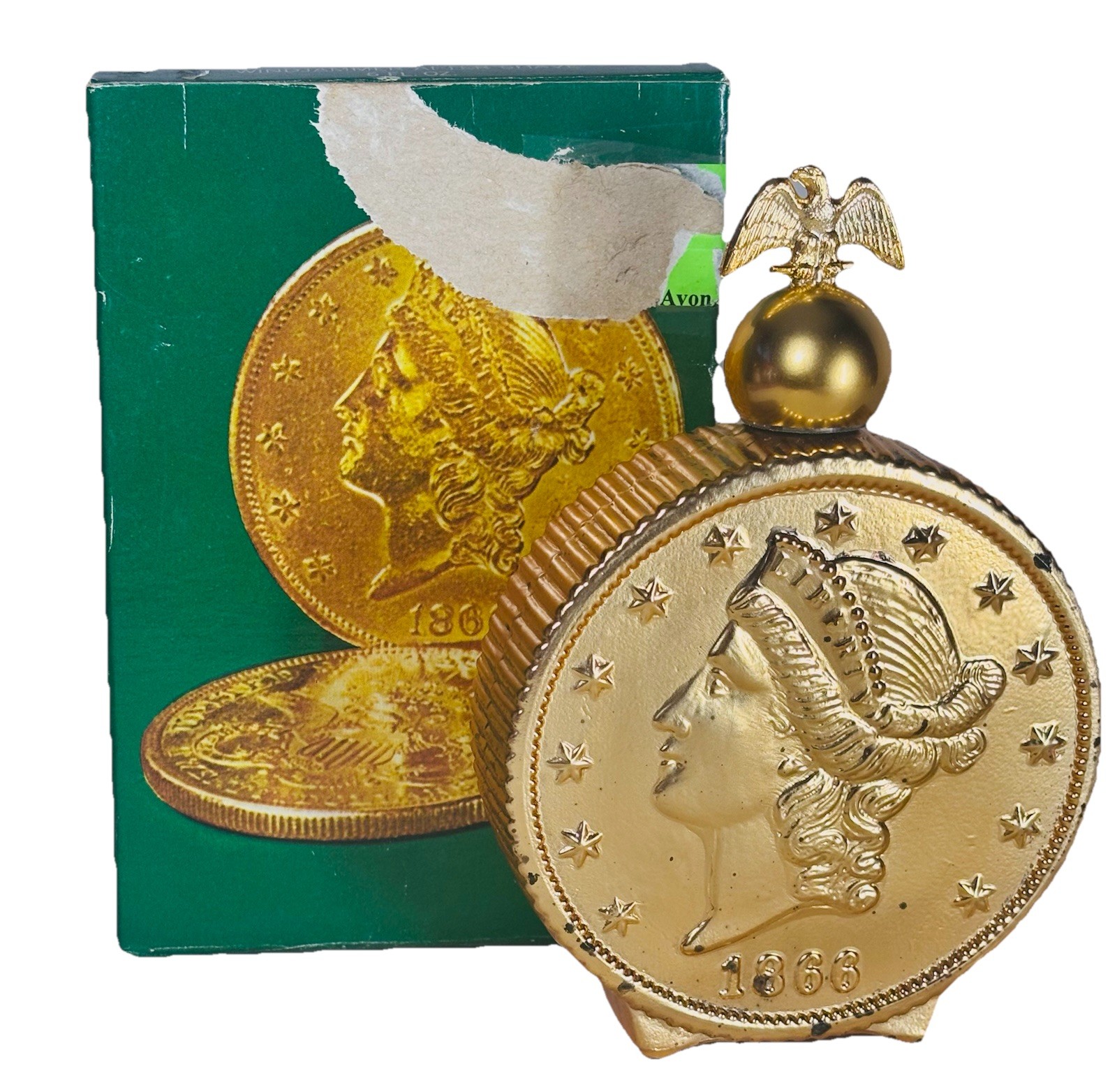 AVON TWENTY DOLLAR GOLD PIECE – WINDJAMMER AFTERSHAVE – NEW IN THE BOX