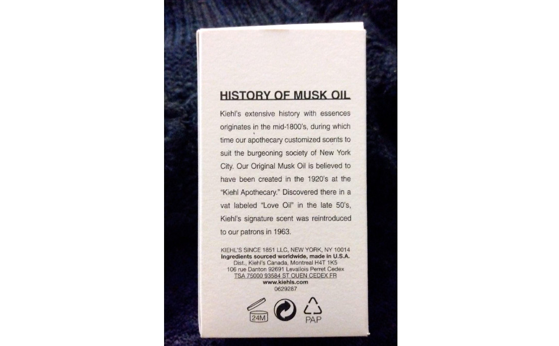 KIEHL’S ORIGINAL MUSK BLEND No.1 Spray EDT UNISEX 1.7 Oz / 50 ml New in Box