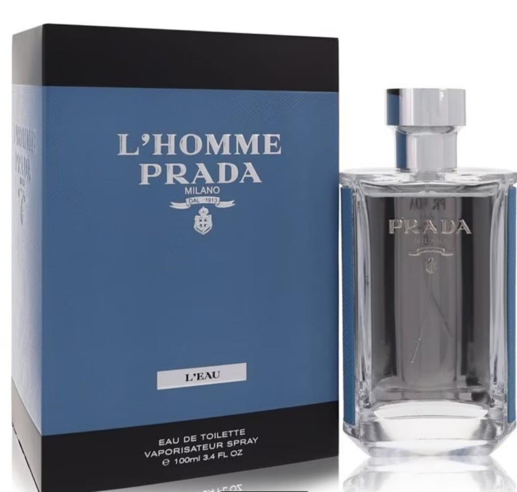 Prada L‘ Homme L‘ Eau EDT Spray For Men 3.4oz 100ml Fresh Luxury Cologne.