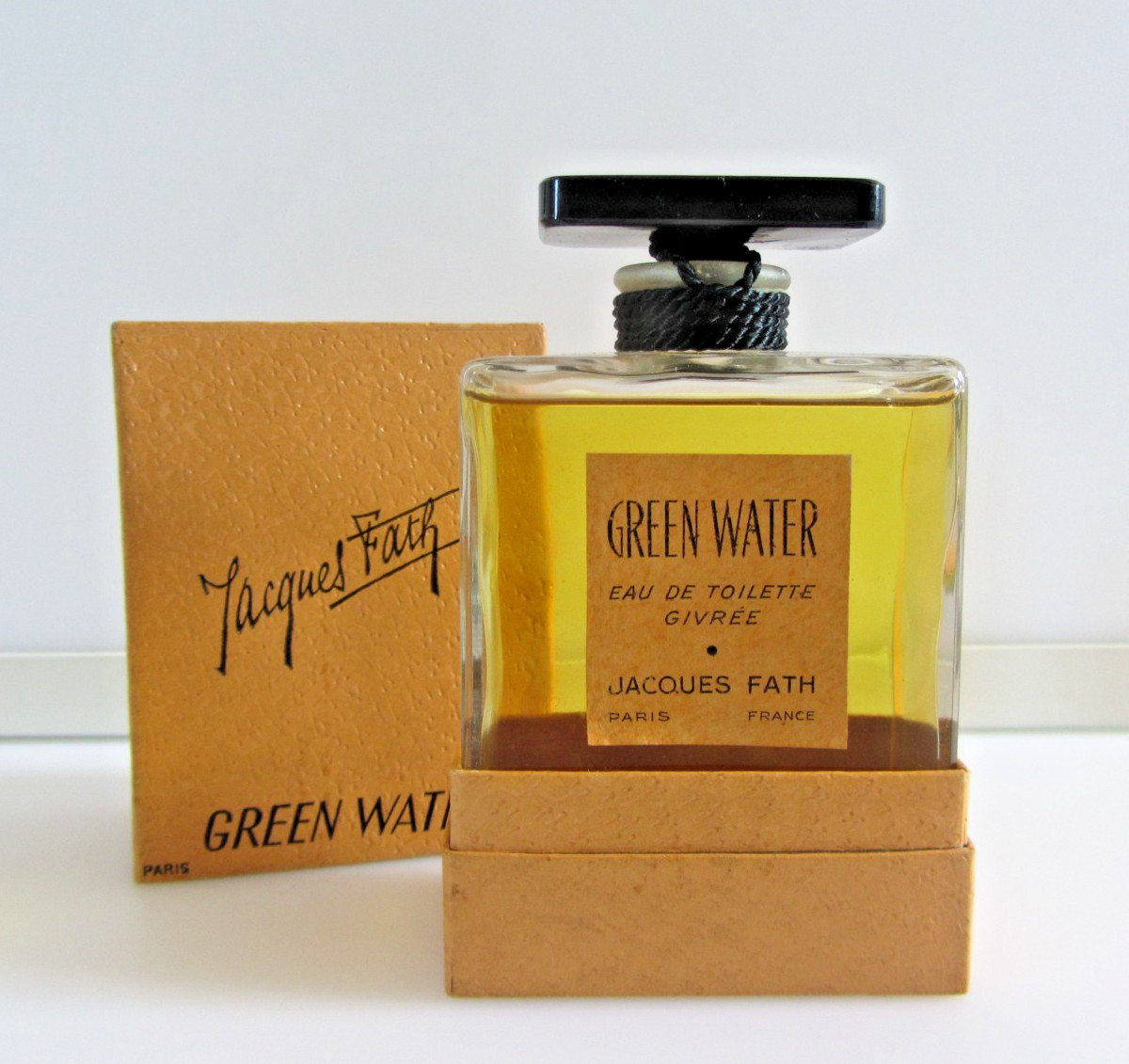 Vintage 50s Green Water Jacques Fath Eau de Toilette Splash SEALED Bottle ?125ml