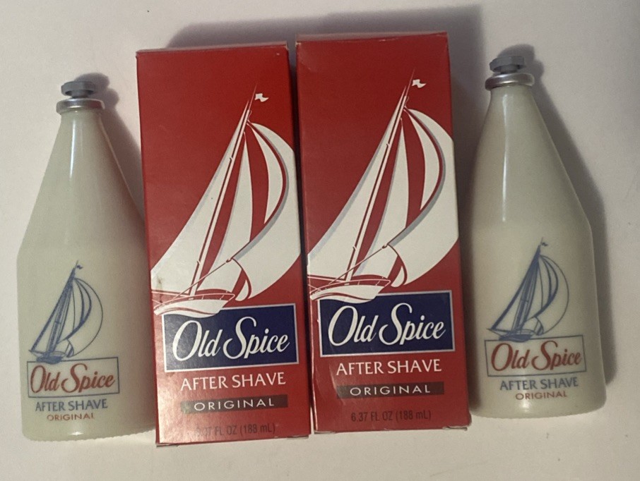 New Vintage 1993 Old Spice After Shave Splash Original 6.37oz Graystar Cap x 2