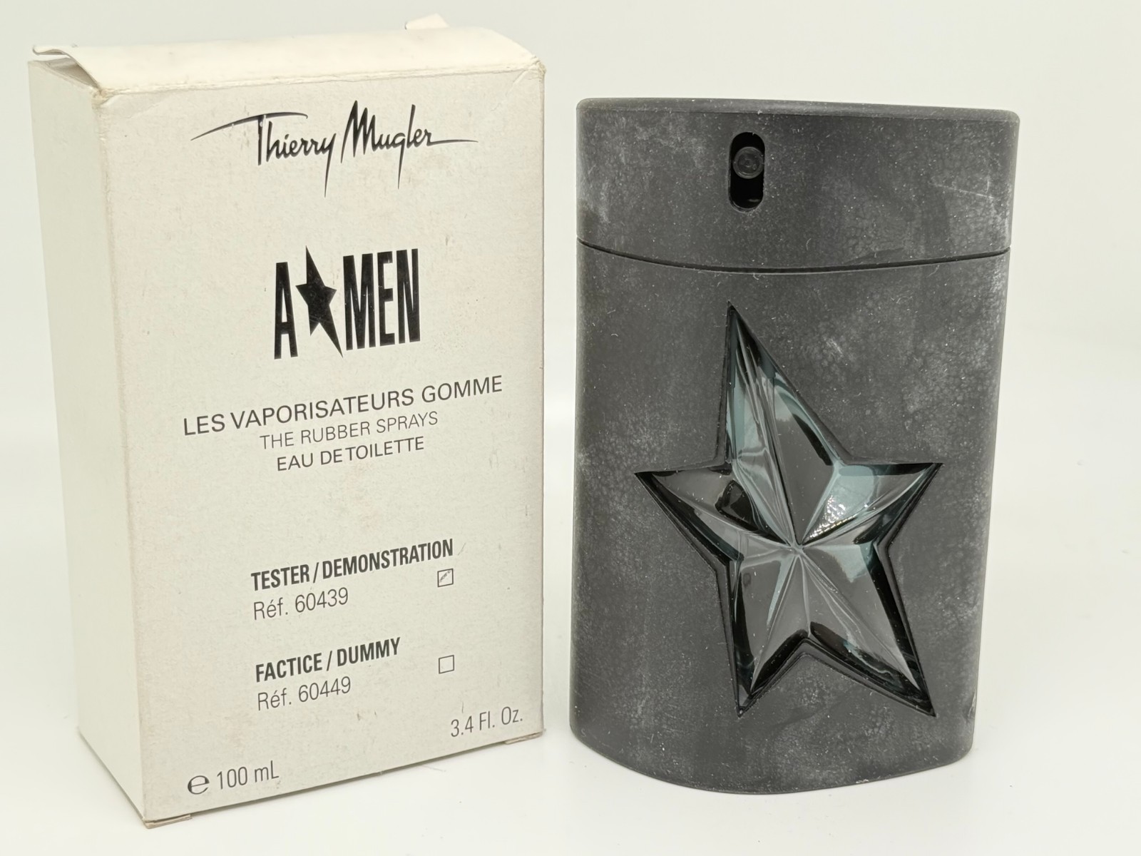 A* MEN Thierry Mugler 3.4 FL oz / 100 ML EDT The Rubber Sprays Tester *Vintage*
