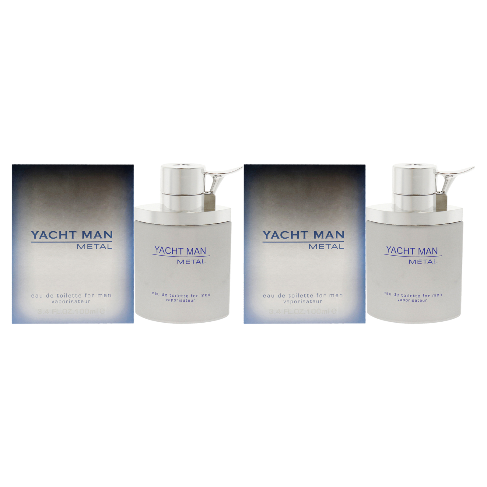 Yacht Man Metal by Myrurgia for Men – 3.4 oz EDT Spray – Pack of 2