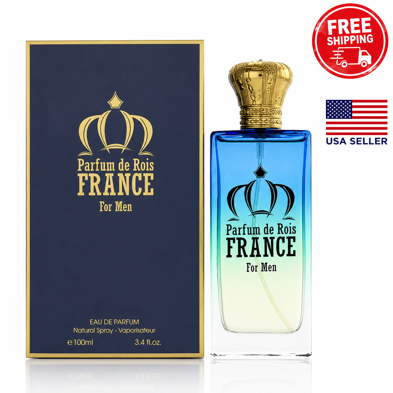 Parfum De Rois France Men Cologne 3.4 Oz Eau De Toilette Spray Citrus Masculine
