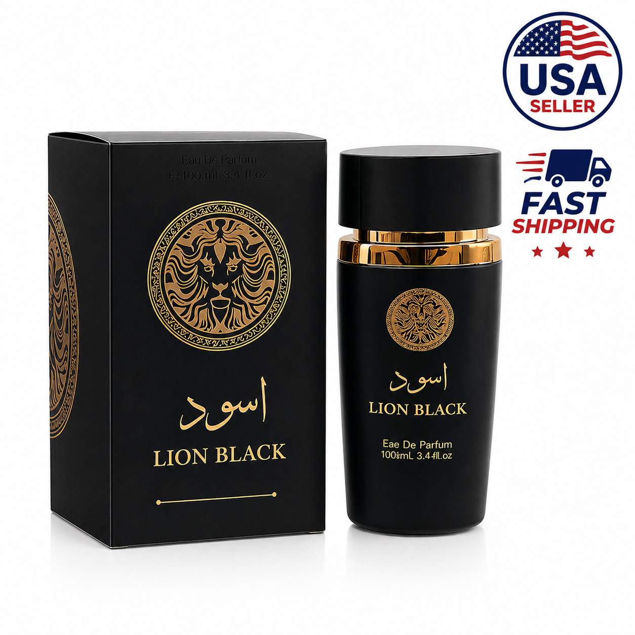 Lion Black Arabian Mens Perfume 3.4oz Eau De Parfum- 100ml- 3.4Fl.Oz