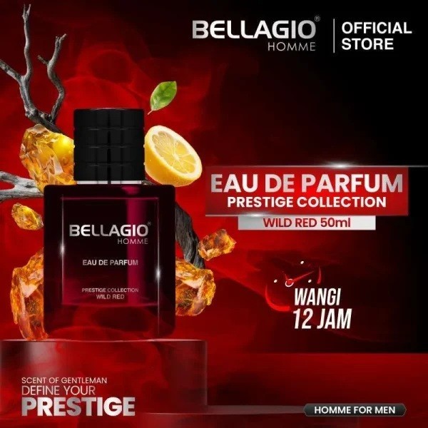 Bellagio Wild Red 50ml Men’s Perfume 12+ Hours Long Lasting Fragrance