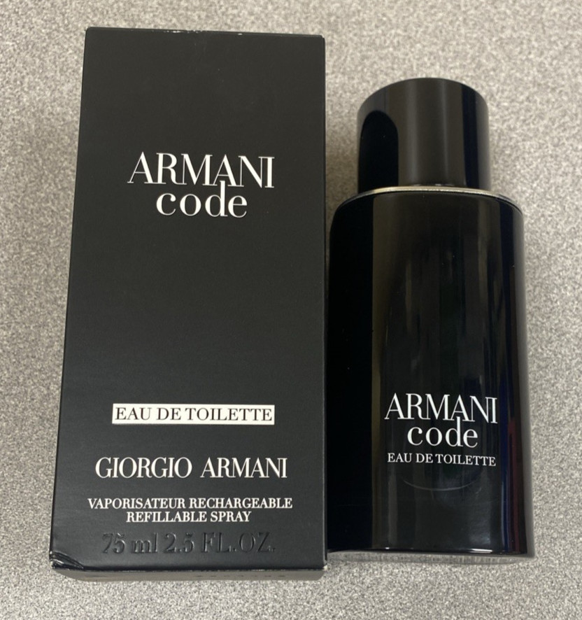 ARMANI Code Eau De Toilette Refillable Spray 2.5 Fl. Oz. NEW in Box