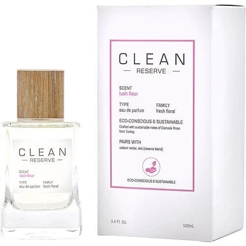 CLEAN RESERVE LUSH FLEUR-UNISEX-EDP-SPRAY-3.4 OZ-100 ML-AUTHENTIC-MADE IN USA