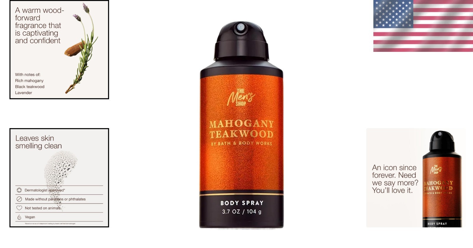 & Cruelty-Free men’s Mahogany Teakwood Spray – 3.7 oz of Freshness