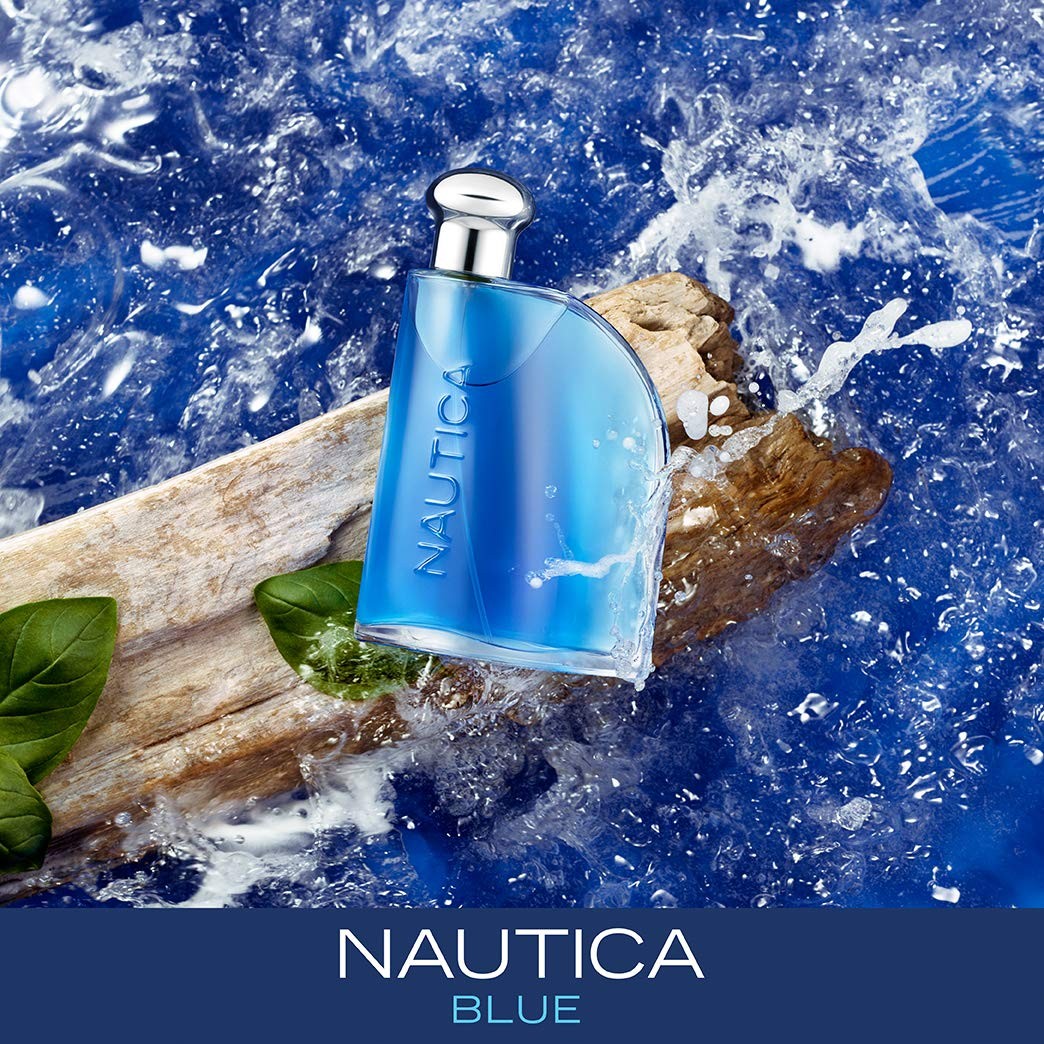Nautica Blue Eau de Toilette 3.4 fl oz (Pack of 1), Notes of Basil, Jasmine