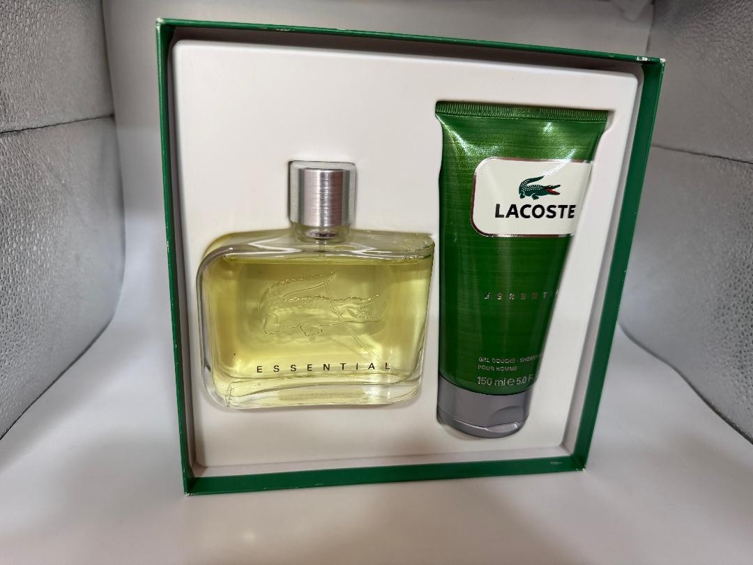 LACOSTE ESSENTIAL BY LACOSTE 2 PCS GIFT SET 4.2 FL OZ EDT 5.0 FL OZ SHOWER GEL