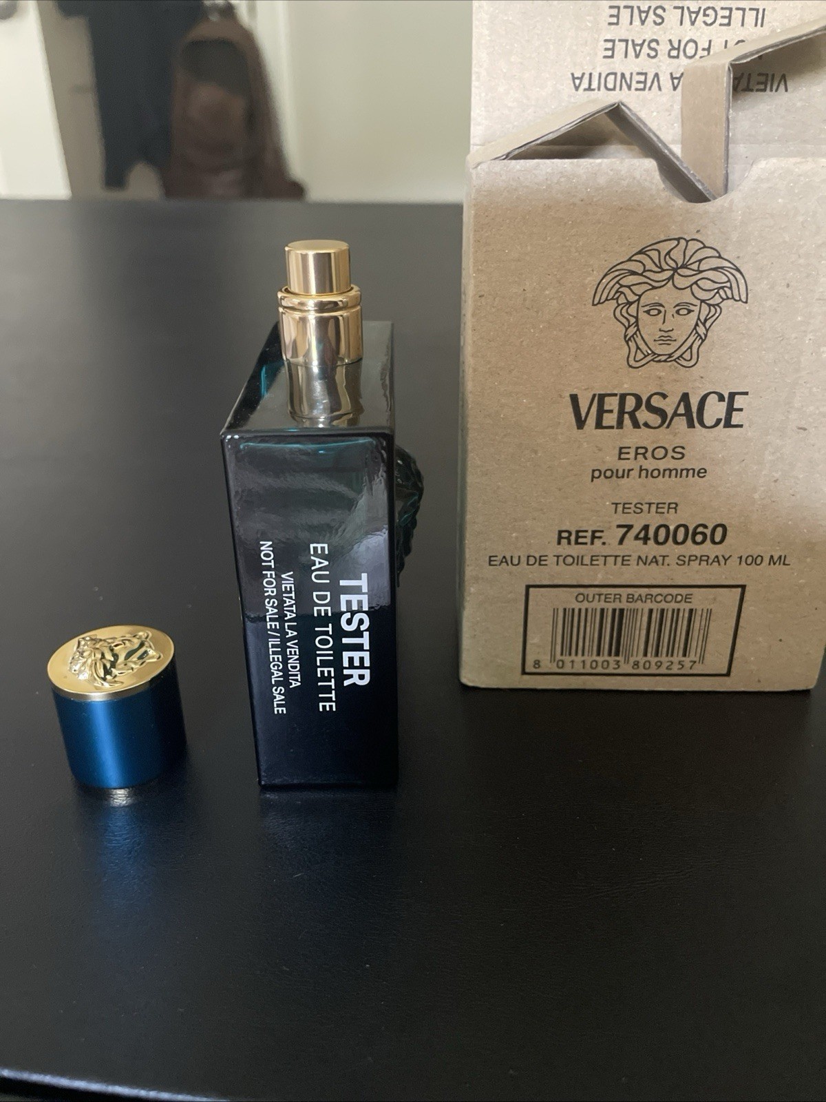 Versace Eros pour homme Eau de Toilette Spray for Men, New Tester Box 100 mL