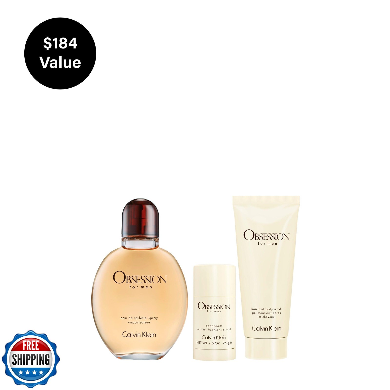 Calvin Klein Obsession Eau de Toilette for Men Trio Gift Set