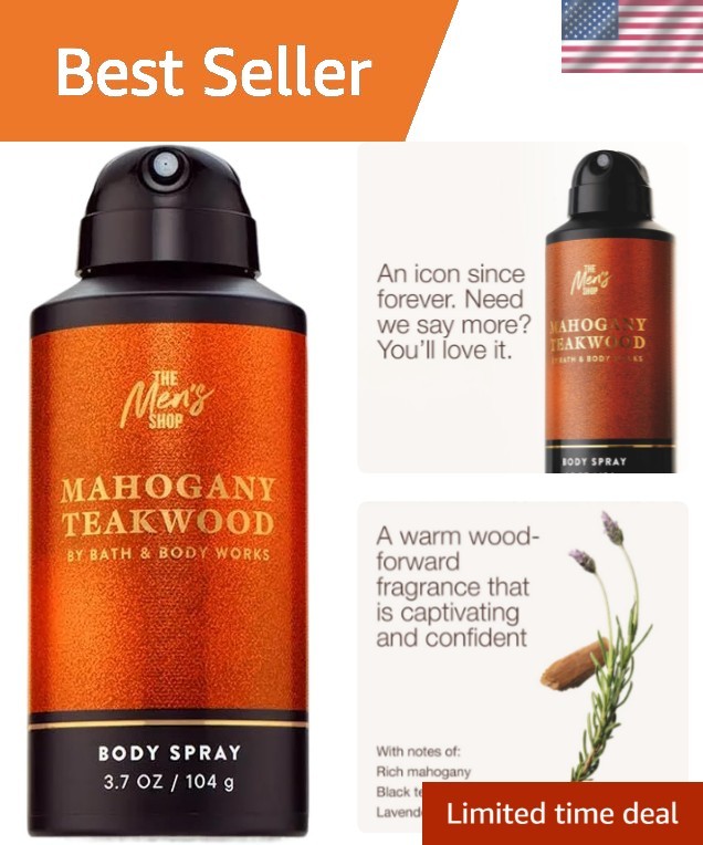 & Cruelty-Free men’s Mahogany Teakwood Spray – 3.7 oz of Freshness