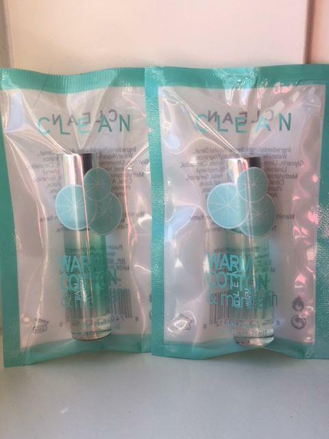CLEAN 2 x WARM COTTON & MANDARIN Eau Fraiche 0.17 oz / 5 mL Travel Size ~Sealed