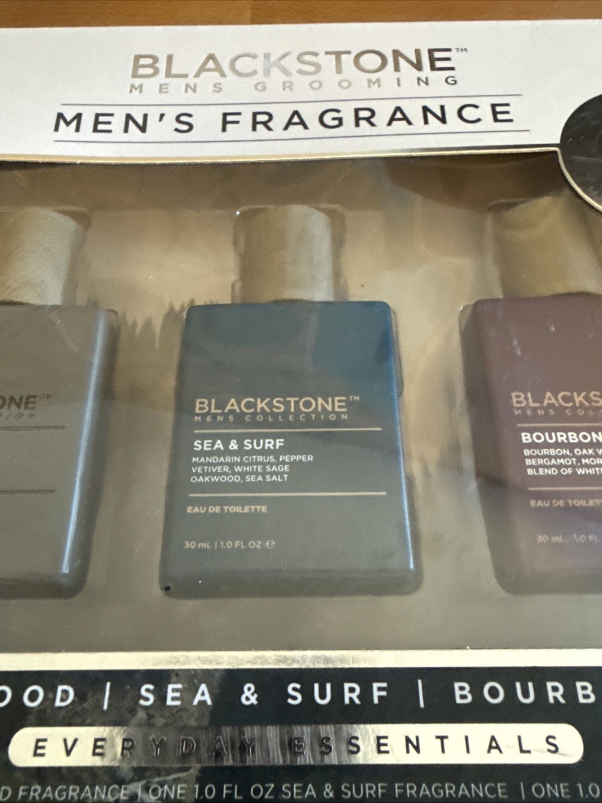 Blackstone Men’s Fragrance Trio 3x30ml – Sandalwood, Sea & Surf, Bourbon & Oak