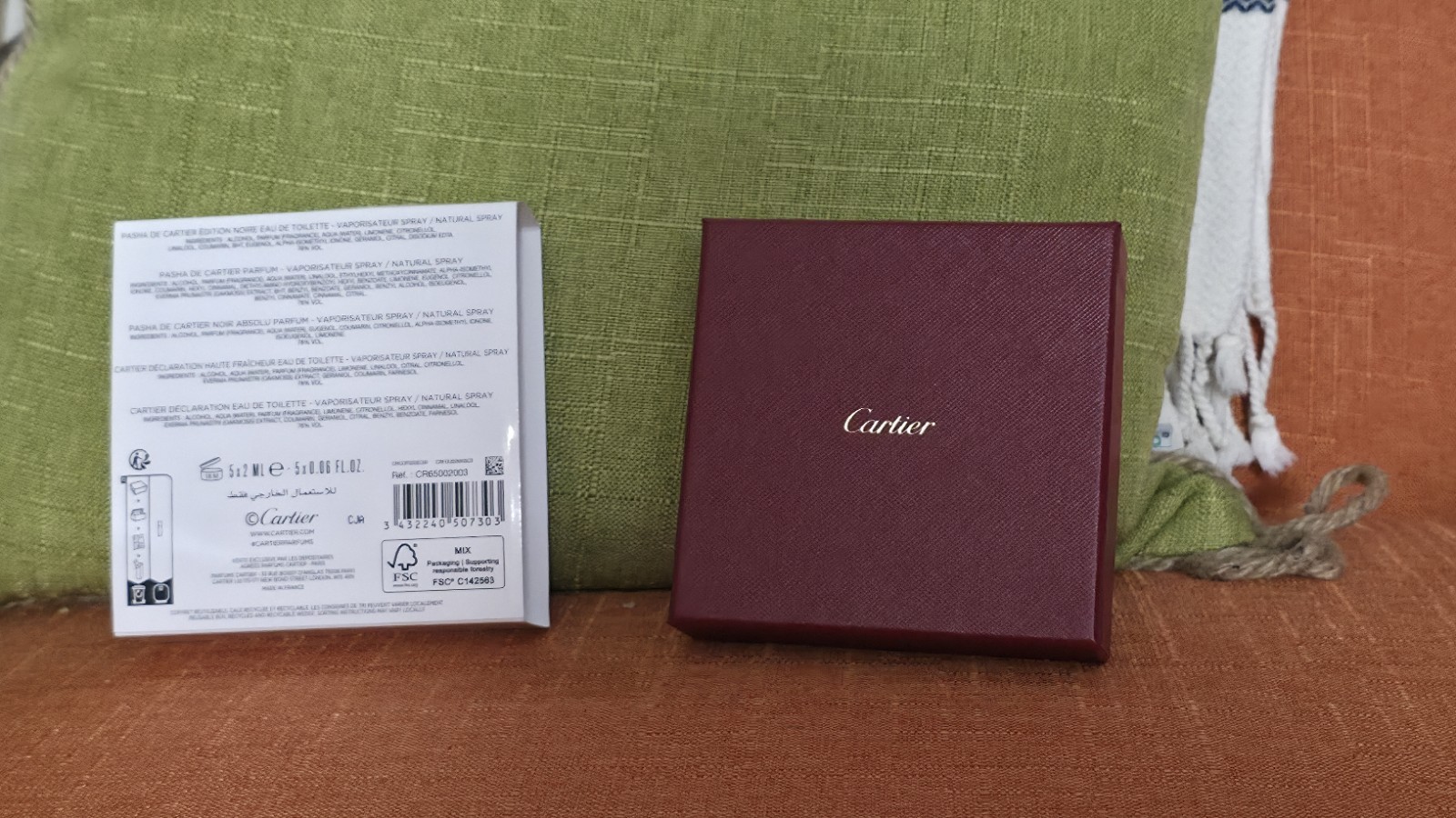 CARTIER Set Of 5 Mixed Lot Perfume Spray Samples 2ml X 4, 1.5ml X 1
