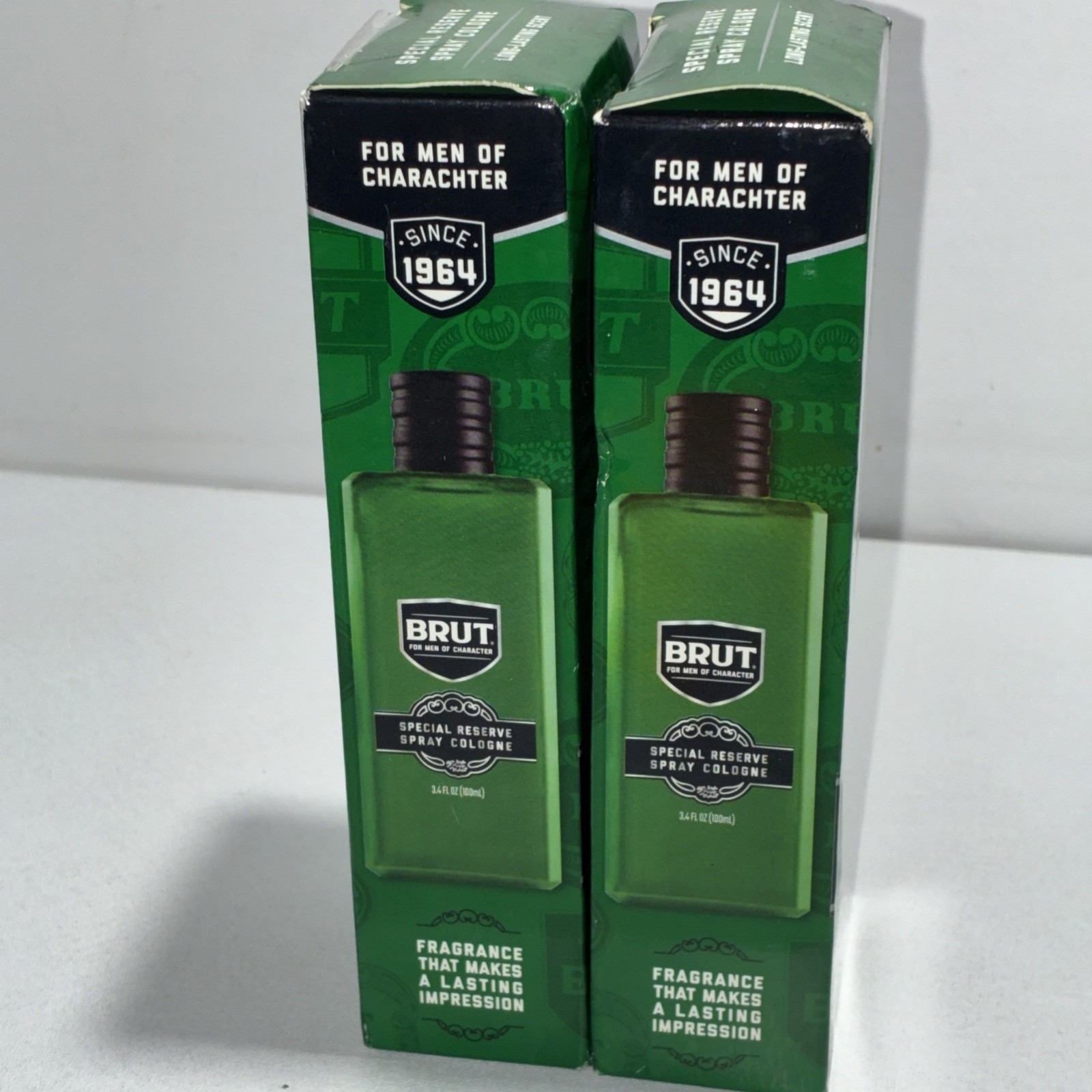 2 Sealed Brut Special Reserve Spray Cologne 3.4 Fl Oz Each Slightly Damaged Boxe