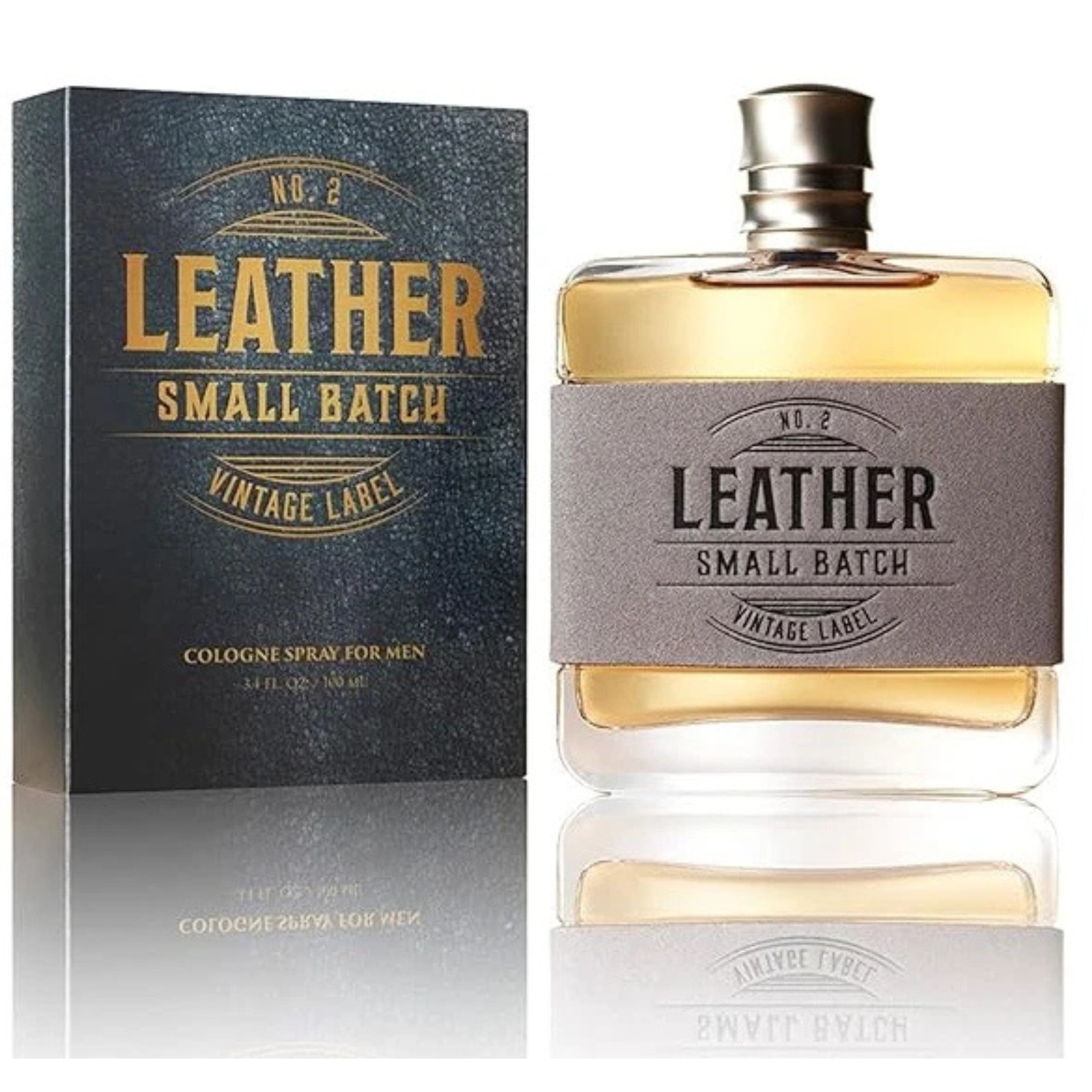 LEATHER SMALL BATCH VINTAGE LABEL no. 2 TRU WESTERN 3.4 fl oz EAU DE COLOGNE NEW