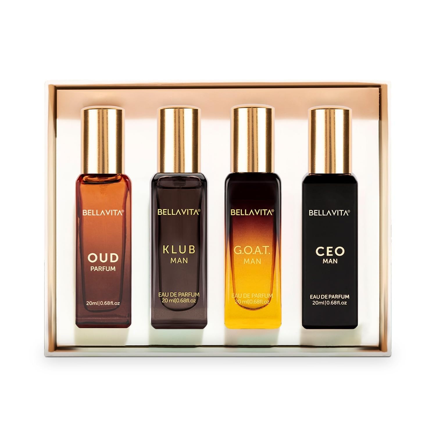 Luxury Perfume Gift Set by Bellavita for Men – 4 Pc Gift Set