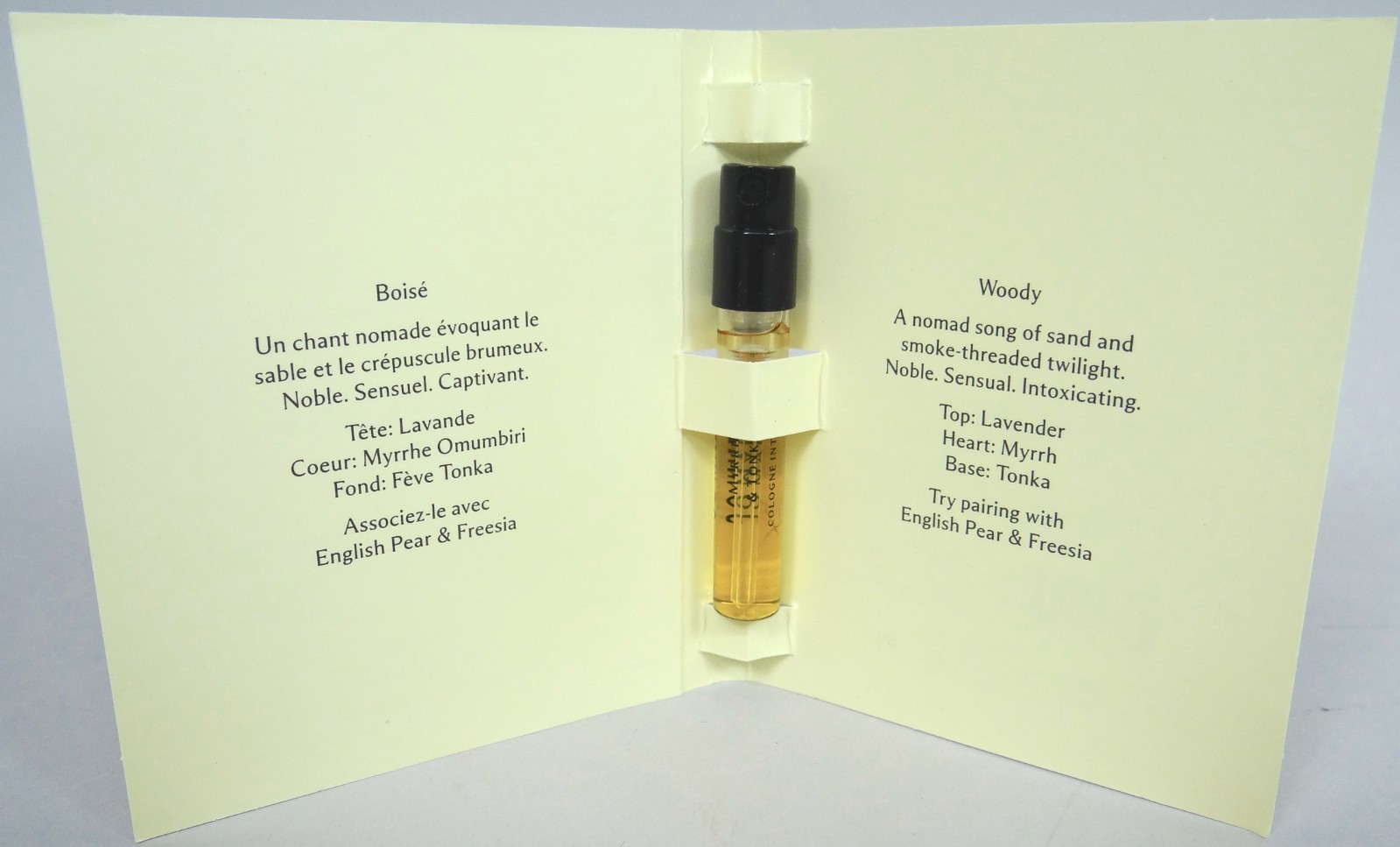 Jo Malone Myrrh Tonka Cologne Intense Perfume Vial .05 oz Amber Vanilla Almond