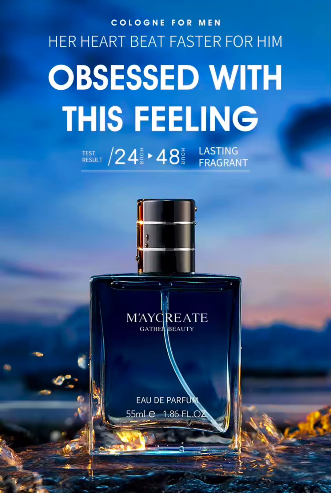 Men’s Cologne – M’AYCREATE – Woody Floral Vanilla Fragrance 1.86 FL OZ (New)