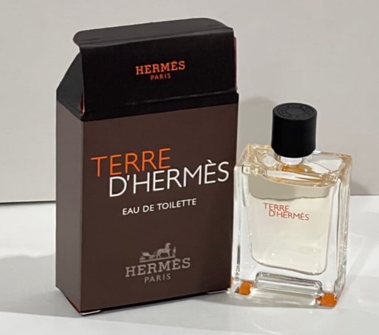 HERMES TERRE D’HERMES EAU DE TOILETTE MINI SPLASH MEN 0.17 Oz / 5 ml TRAVEL SIZE