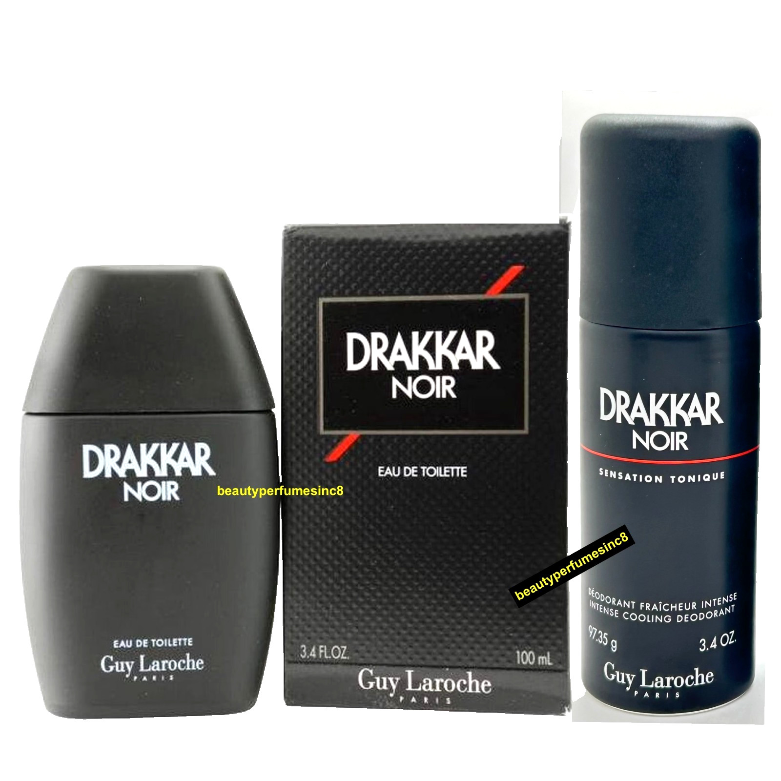 Set of 2 – Drakkar Noir by Guy Laroche Men Cologne EDT Spray 3.4 oz New
