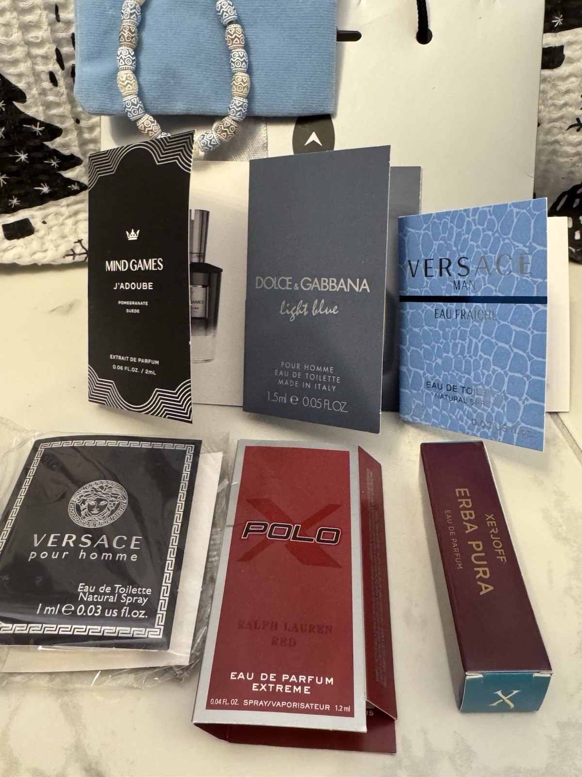 Men’s Designer Fragrance Sample Gift Set Xerjoff Mind Games Versace Prada D&G