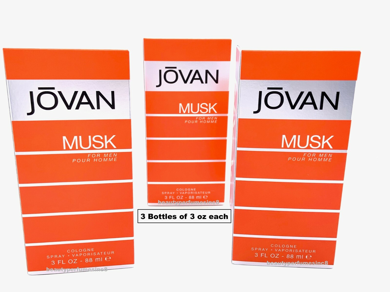Lot of 3 Pc – Jovan Musk for Men 3 oz / 88 ml Cologne Spray New in Box