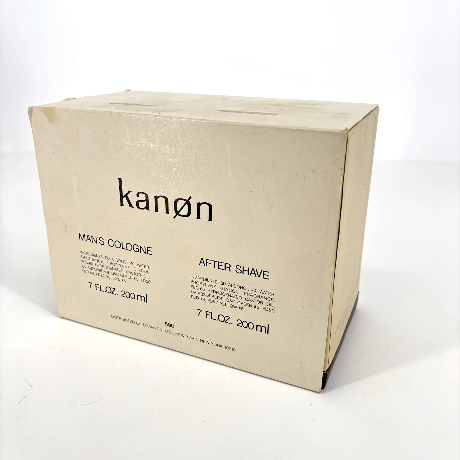 Kanon Man’s Cologne 7 fl oz WOOD CAP AND WOOD TRAY • New In Original Boxes