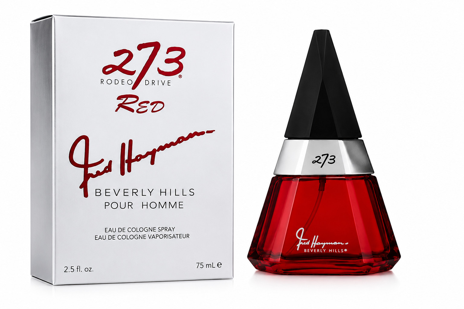 273 Red by Fred Hayman Eau de Cologne Spray for Men 2.5 Oz 75 mL New Box