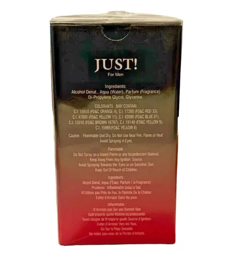 JUST! For Men Eau de Parfum Natural Spray – Vaporisateur e100ml 3.4 Fl. Oz.