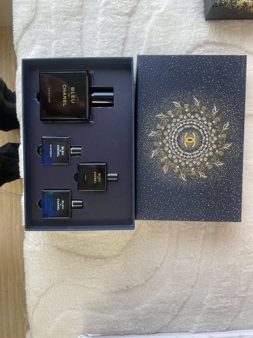 Chanel Bleu De Parfum 1 Bottle Of 3.4 100ml MENS COLOGNE SET 4 Piece
