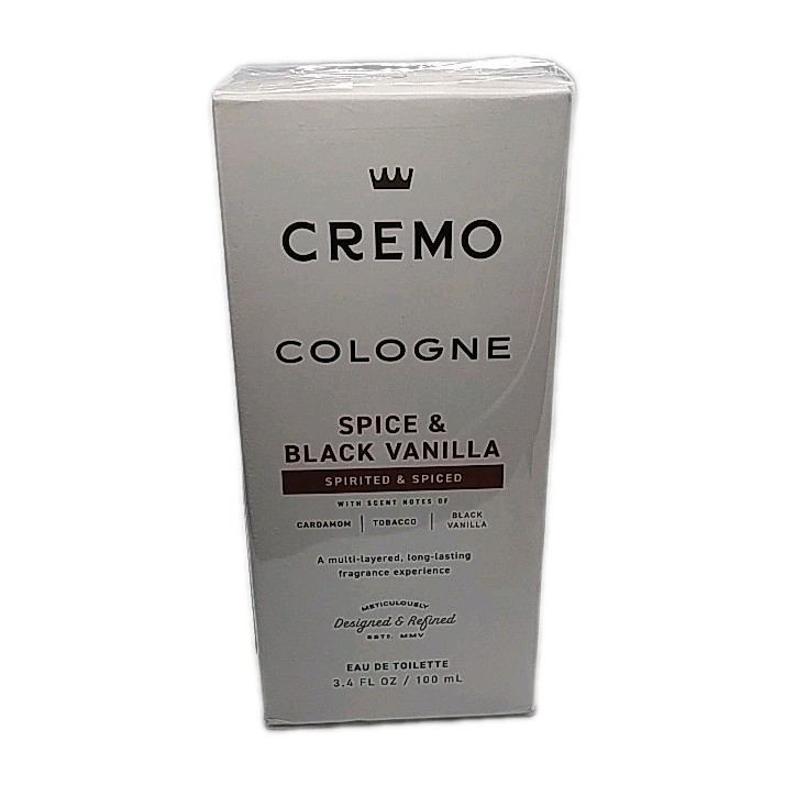 Cremo EDT 3.4 fl oz (100 ml) Spice& Black Vanilla Warm Sweet Vibrant Gift