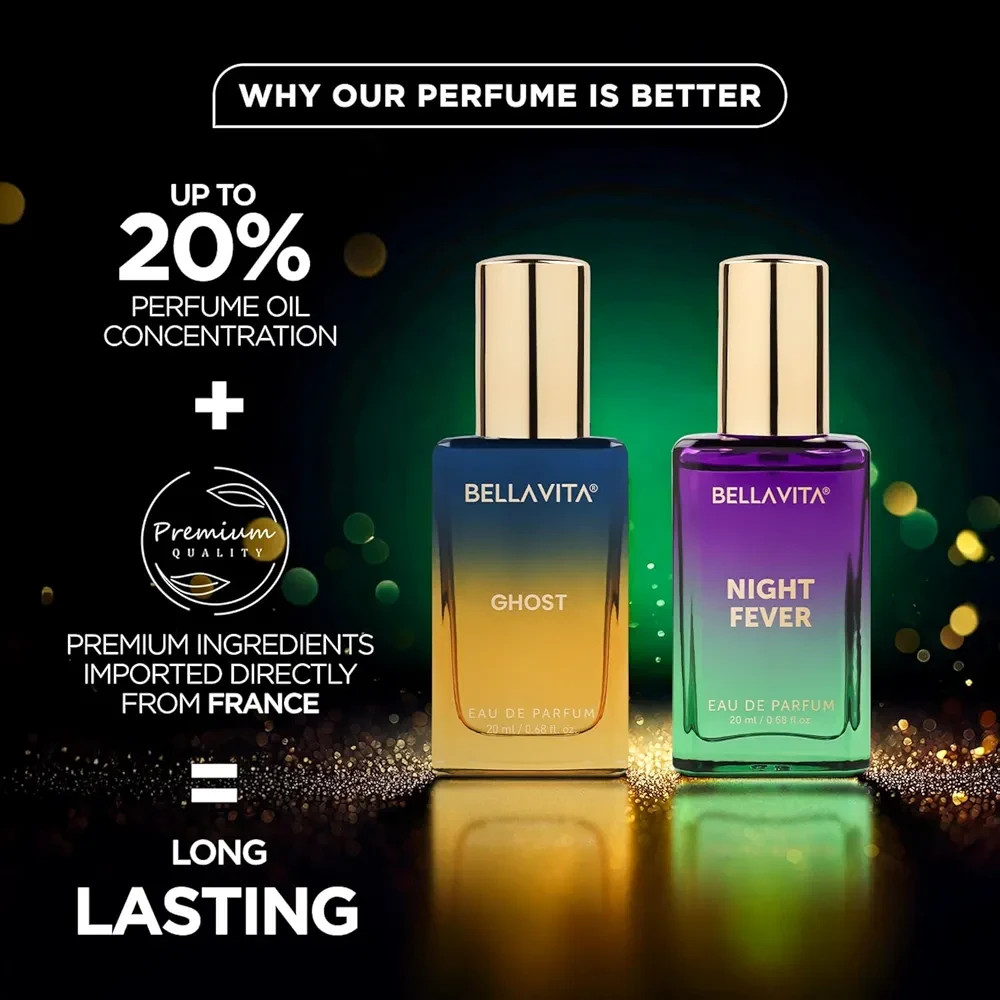 BELLAVITA | Long Lasting Perfume Men GHOST & NIGHT FEVER EDP 2x20ml Fragrances