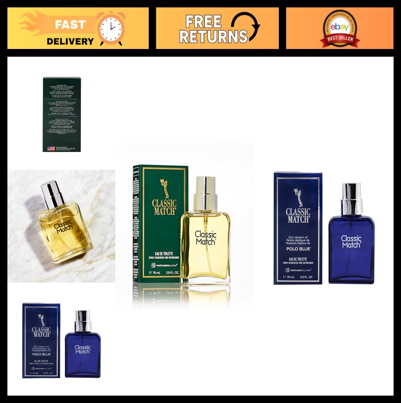 Men’s Classic Match Polo EDT Spray 2.5 Fl Oz & Polo Blue EDT Spray 2.5 Fl Oz – F